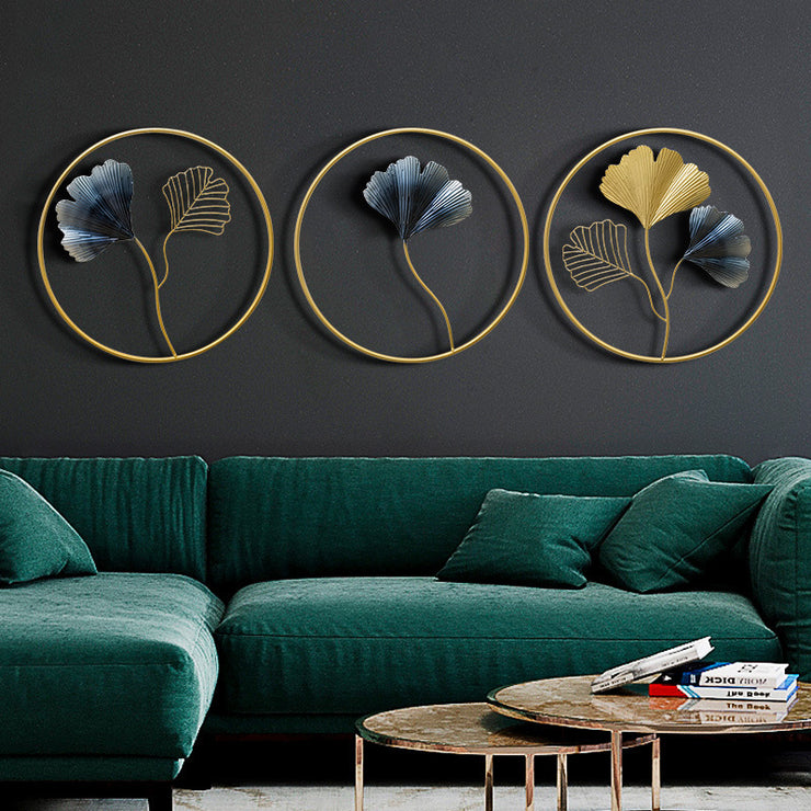 Background Wall Decoration Modern Metal Ginkgo Biloba Wall Hanging