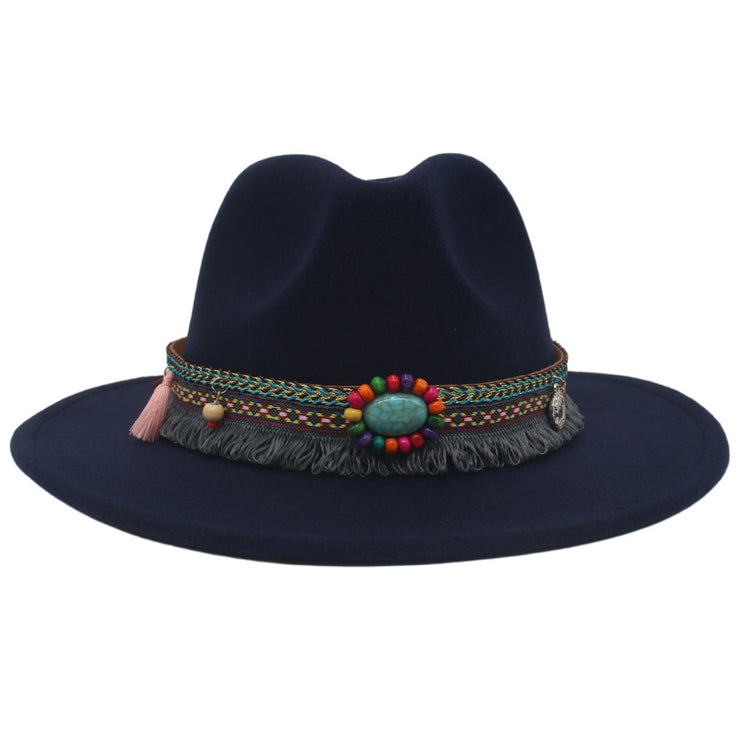 Ethnic Style Western Cowboy Hat Gem Accessories Tibetan Top Hat