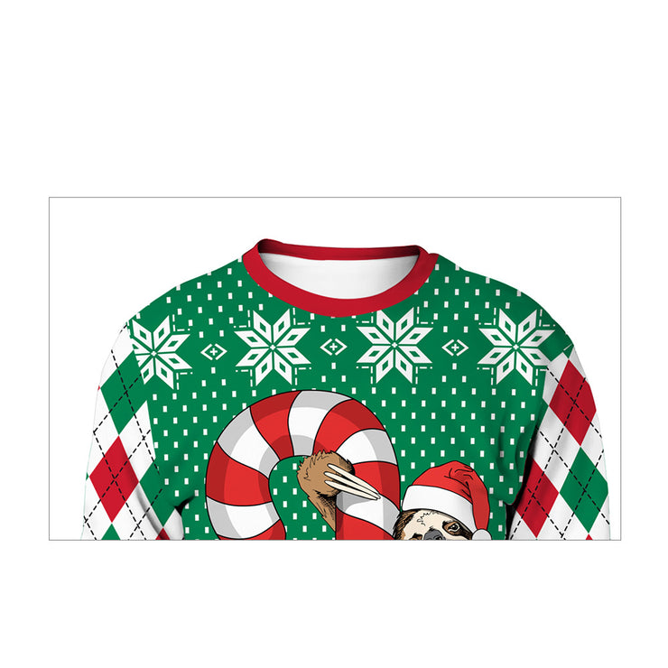 Digital Printing Christmas Round-neck Pullover