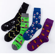 Men's Halloween Skull Printed Sports Cotton Socks