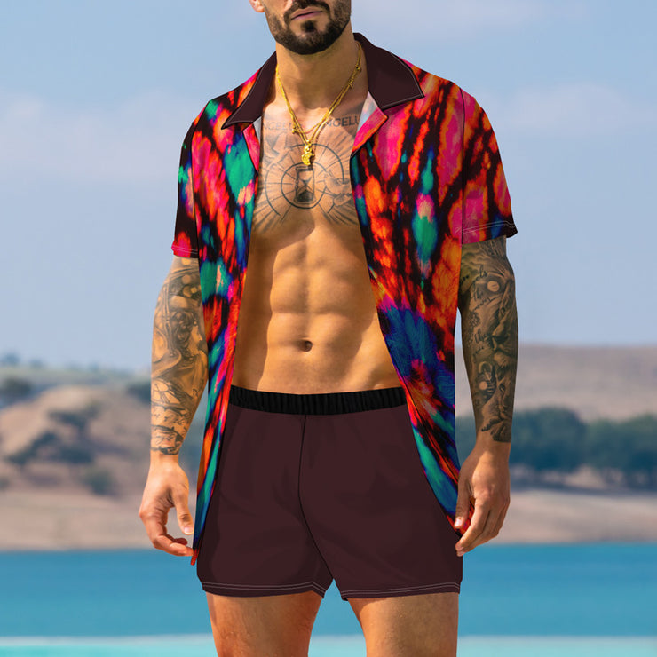 Colorful 3D Printed Vacation Suit For Men