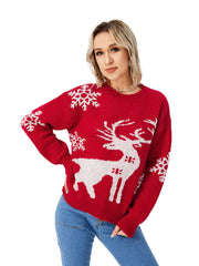 Women's Loose Casual Cozy Deer Sweater