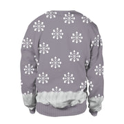 Christmas Digital Printing Round-neck Pullover