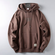 Men's Loose Casual Fleece Brushed Hooded Long Sleeve Sweatshirt