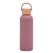 500ml Small Mouth Vacuum Cup Portable Handle Bamboo Wood Cover Water Cup Water Bottle