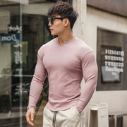 Autumn Men's Long-sleeved V-neck T-shirt