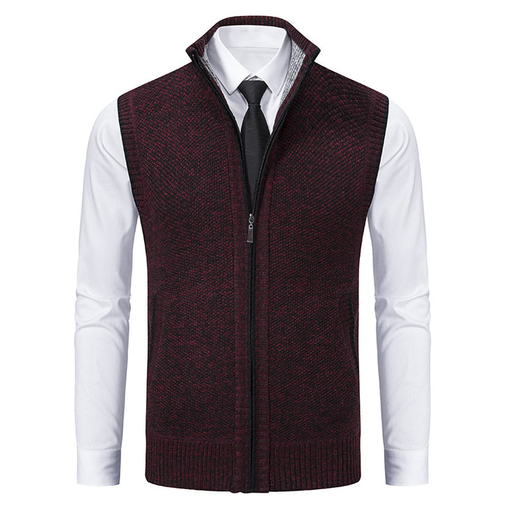 Men's Stand Collar Sweater Knitted Cardigan Coat