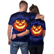 Men's Skull Pumpkin Tie-dye Digital Printed T-shirt