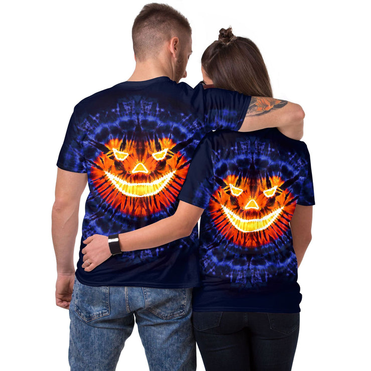 Men's Skull Pumpkin Tie-dye Digital Printed T-shirt