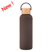 500ml Small Mouth Vacuum Cup Portable Handle Bamboo Wood Cover Water Cup Water Bottle