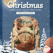 Christmas Digital Printing Round-neck Pullover