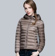 2022 New Winter Clothing Light Short Short Fashion Slim Down Jacket Women's Light Down Jacket Hooded Jacket Tide