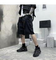 Men Fashion Brands Fried Street Embroidery Fifth Pants Drawstring Multi-bag Loose Casual Shorts