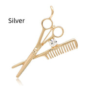 Creative Barber Scissors Comb Men's Pin