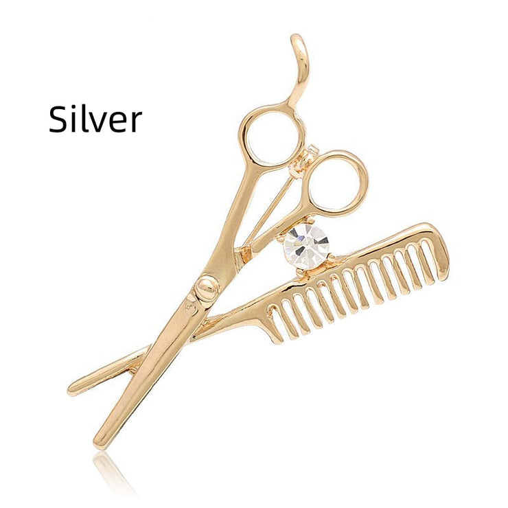 Creative Barber Scissors Comb Men's Pin