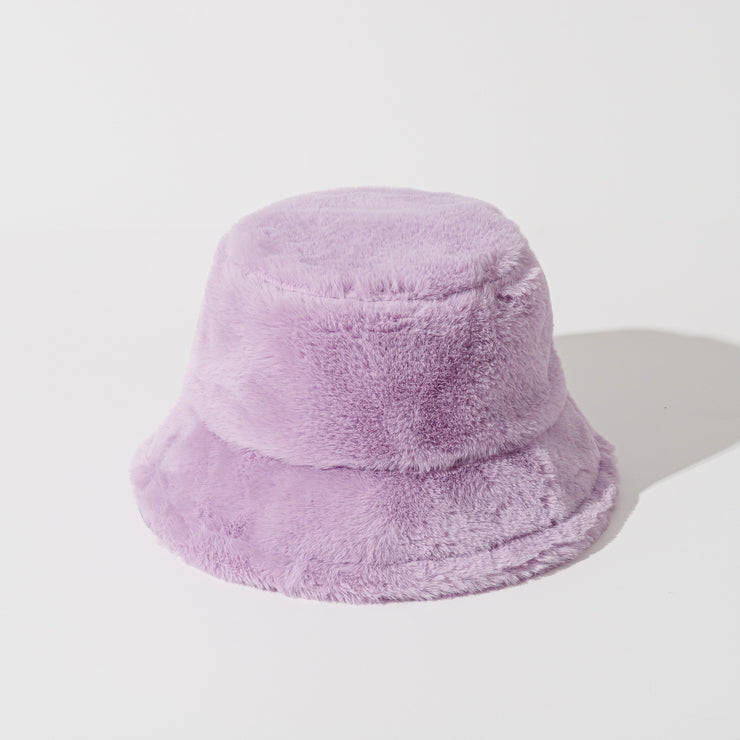 Children Solid Color Plush Bucket Hat