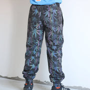 Colored Maple Leaf Reflective Pants Men's Loose Tappered Sweatpants