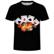 Poker Men's 3D Digital Printing Short Sleeve