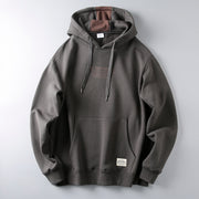 Men's Loose Casual Fleece Brushed Hooded Long Sleeve Sweatshirt