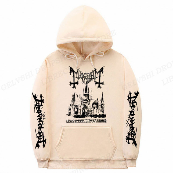 Men's Solid Color Printed Fashion Hoodie