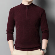 Thick Sweater Men's Half Turtleneck Zipper