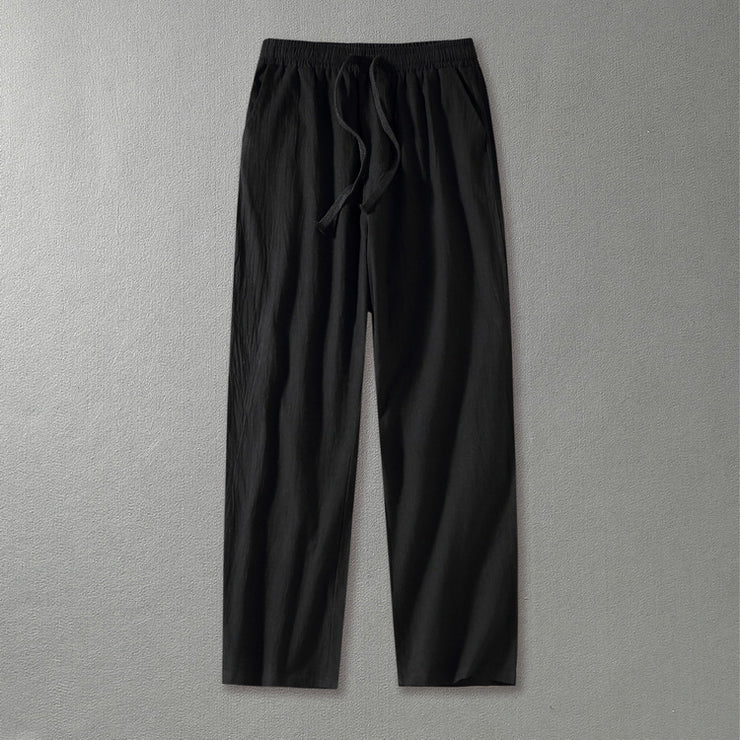 Loose Wide Leg Straight Cotton And Linen Casual Pants