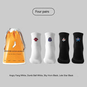 Men's Summer Cotton Thickened Towel Bottom Cartoon Socks