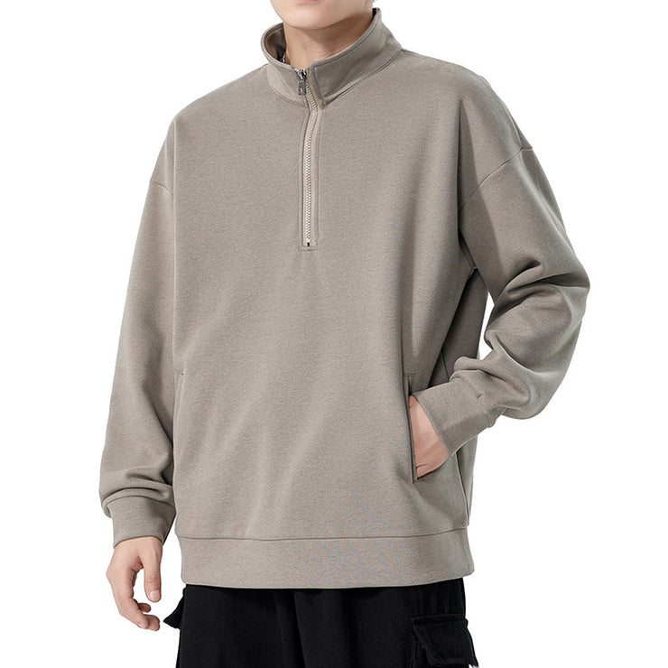 Men's Loose High Collar Men's Cotton Sweater