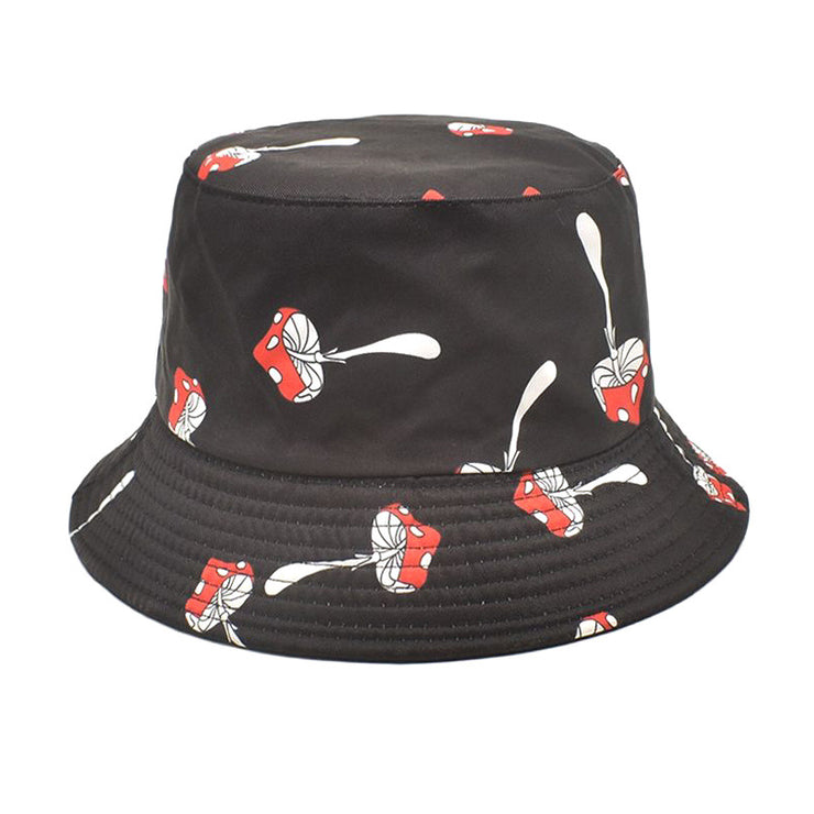 Men's And Women's Outdoor Casual Colorful Mushroom Pattern Fisherman Hat