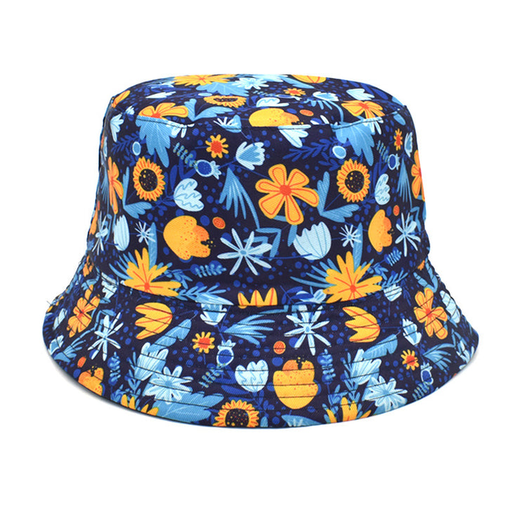 Men's And Women's Outdoor Double-sided Sunscreen Printed Fisherman Hat