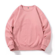 Combed Cotton Solid Color Round Neck Terry Sweater