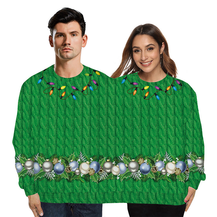 Christmas Long Sleeve  Printing Double Sweater