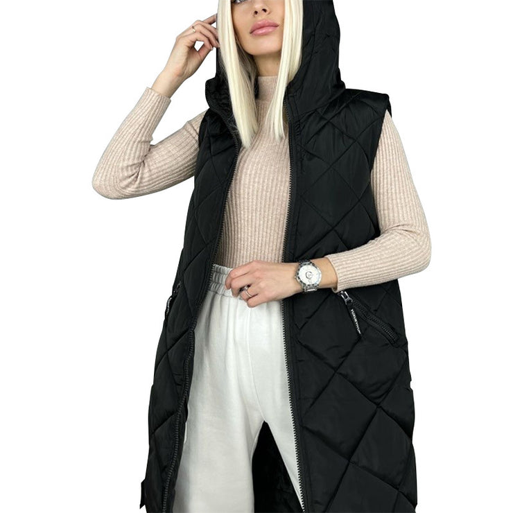 Rhombus Down Jacket Vest Mid-length