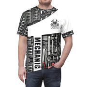 Men's Dark Short Sleeve Handle Tool Gear Digital Printed Round Neck T-shirt