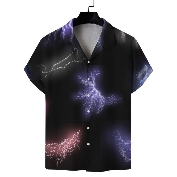 Men's Casual Printed Short Sleeves Lapel Cardigan