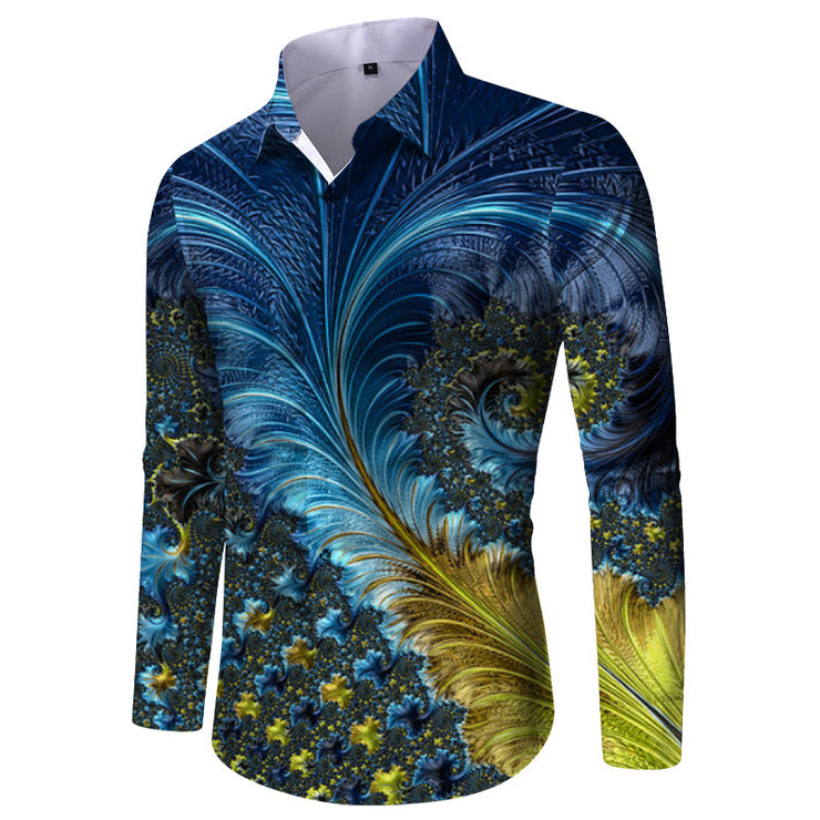 Men's Shirt Fashionable Printed Long Sleeve