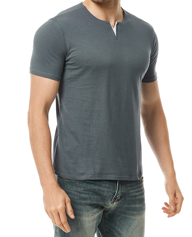 Men's V-neck Fashion Short Sleeve Cotton