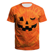 Men's Skull Pumpkin Tie-dye Digital Printed T-shirt