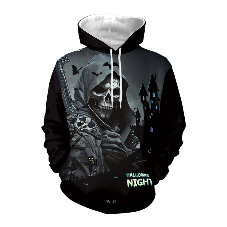 Men's Halloween 3D Digital Printing Dark Couple Casual Sweatshirt