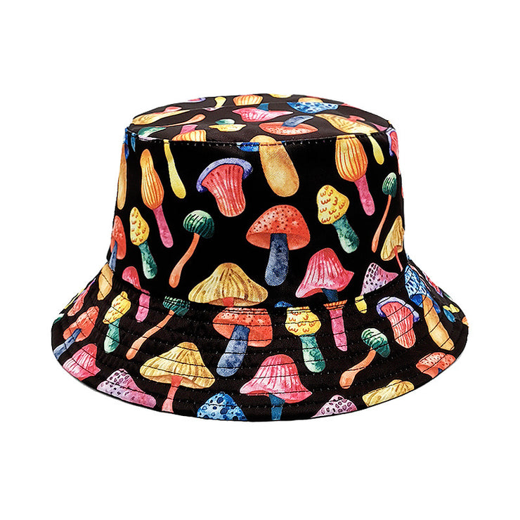 Men's And Women's Outdoor Casual Colorful Mushroom Pattern Fisherman Hat