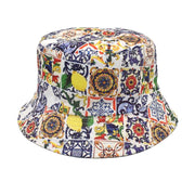 Men's And Women's Outdoor Double-sided Sunscreen Printed Fisherman Hat