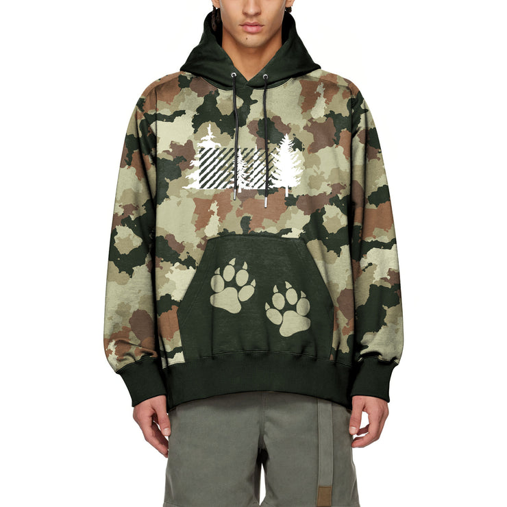 Men's Fashion Connector Retro Camouflage Digital Printed Hoodie