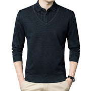 Men's Fleece False-two-piece Sweater