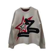 XINGX Round Neck Fashion Brand Loose Casual Autumn Men And Women Couple Jacquard Top Sweater