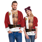 Men's Santa Claus Digital Printing Pullover Round Neck Couple Sweater