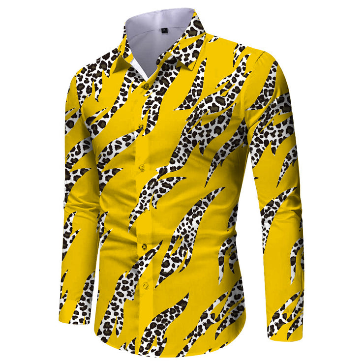 Men's Shirt Fashionable Printed Long Sleeve