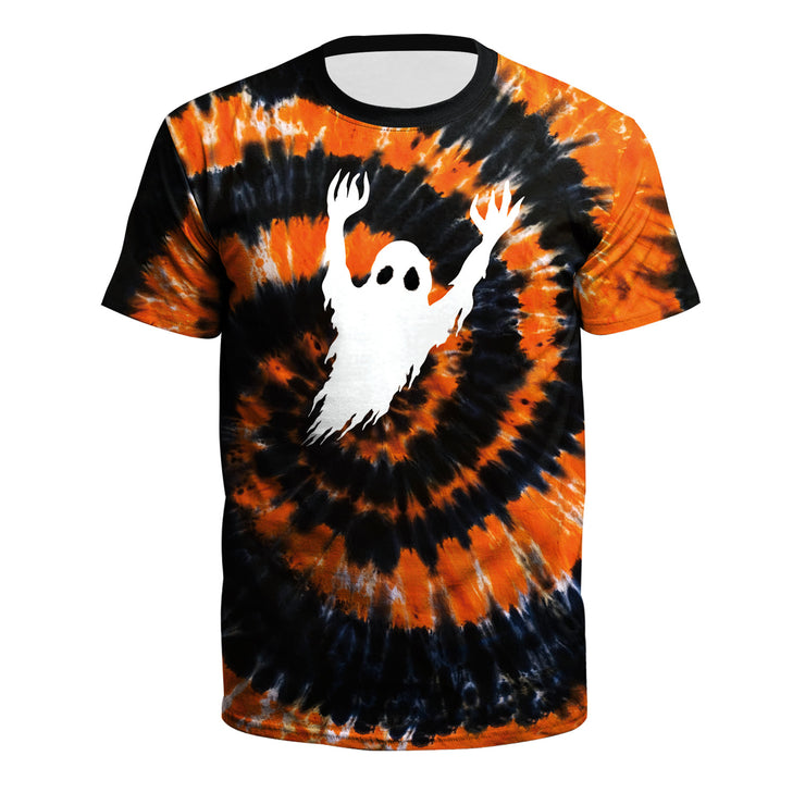 Men's Skull Pumpkin Tie-dye Digital Printed T-shirt