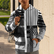 Hooded Sweater Men's Geometric Pattern Street Trend