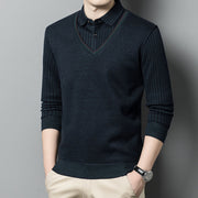 Men's Fleece False-two-piece Sweater