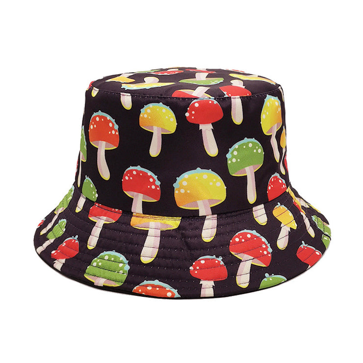 Men's And Women's Outdoor Casual Colorful Mushroom Pattern Fisherman Hat